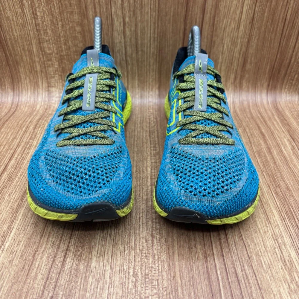 Altra Escalante‎ Boston Running Shoes Women 7.5 Blue Lime Green Good AFW1833B-4